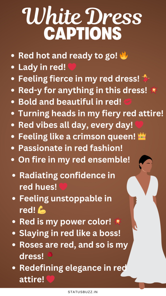 white dress captions