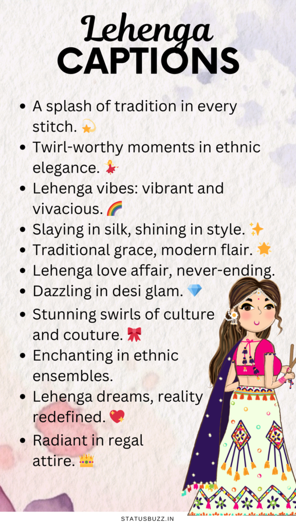 lehenga captions