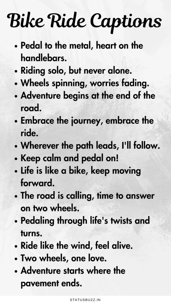 bike ride captions