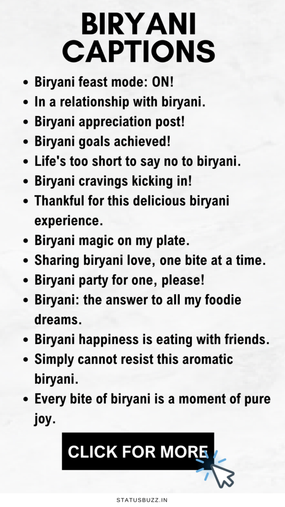 biryani captions