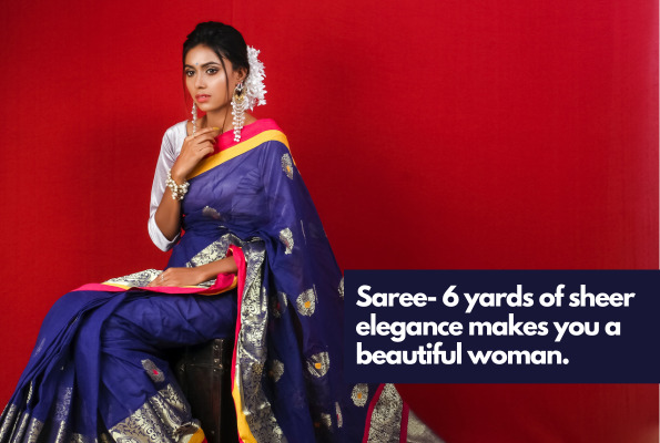 captions for saree pic