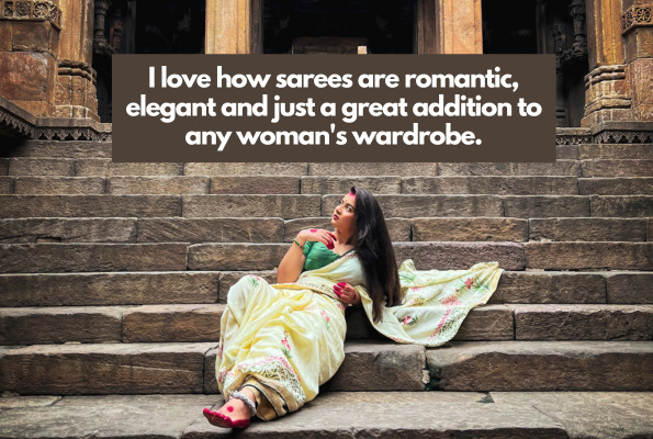 captions for saree pic