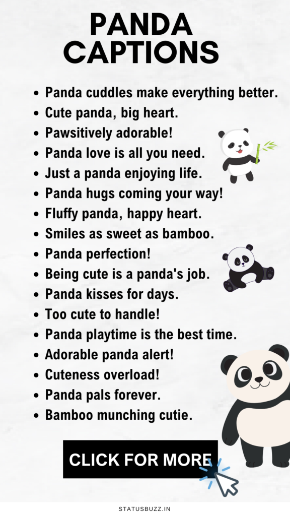 panda captions