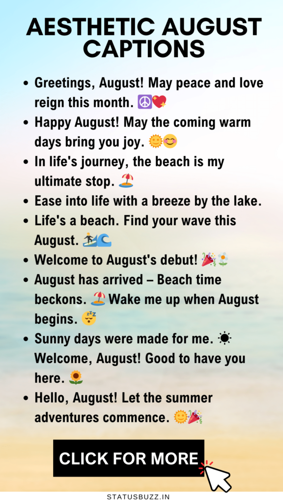Aesthetic August Captions