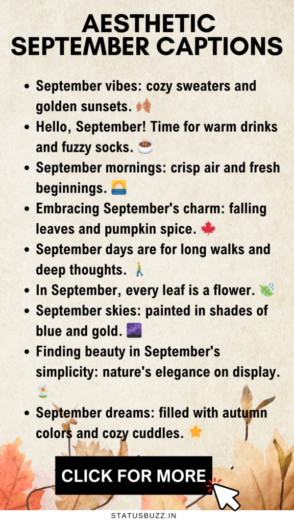 Aesthetic September Captions