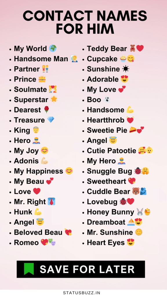 CONTACT NAMES FOR HIM