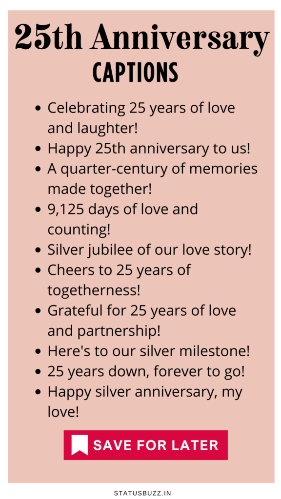 25th marriage anniversary captions