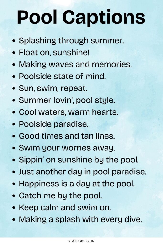 pool captions for instagram
