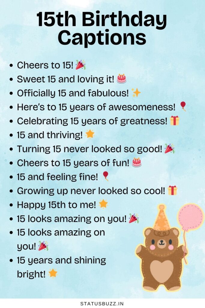 15th birthday captions