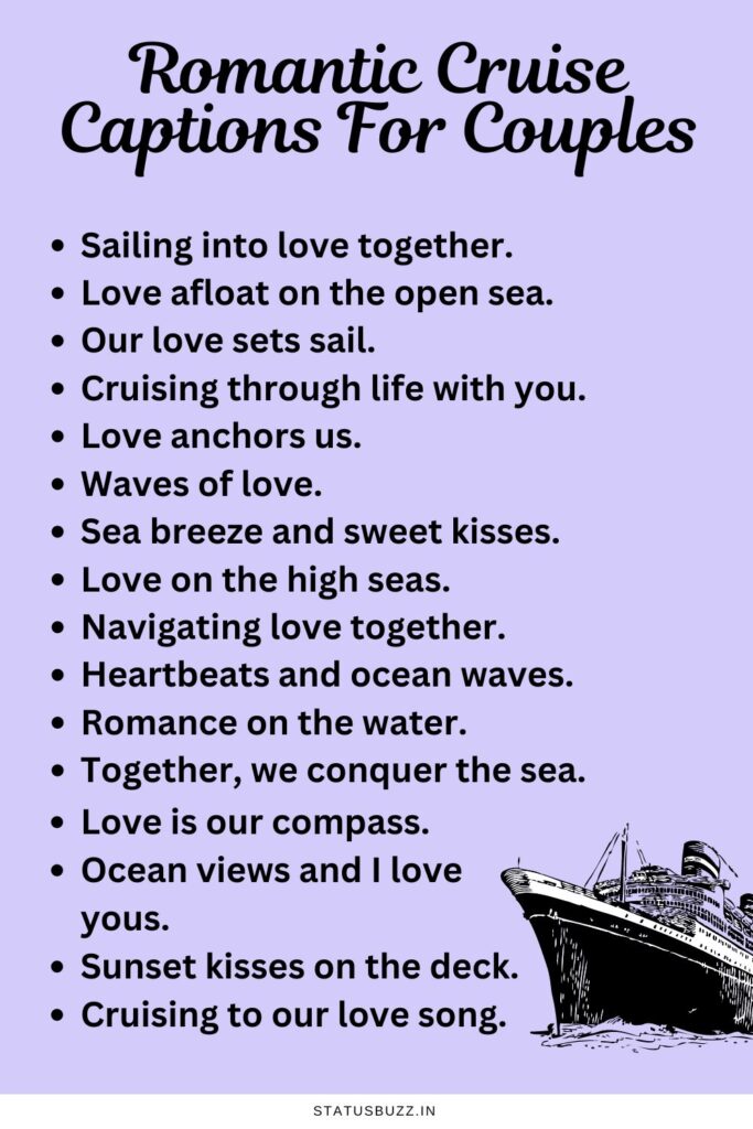 Romantic Cruise Captions For Couples