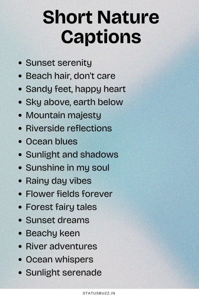 Short Nature Captions