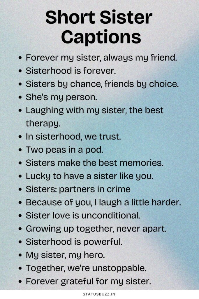 Short Sister Captions