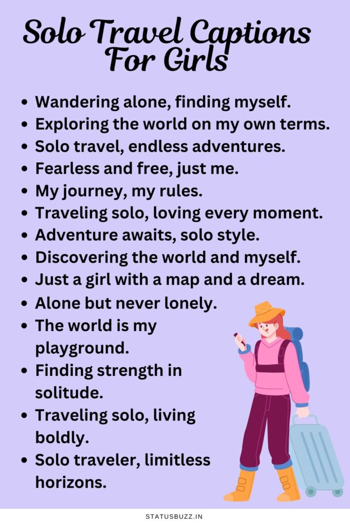Solo Travel Captions For Girls