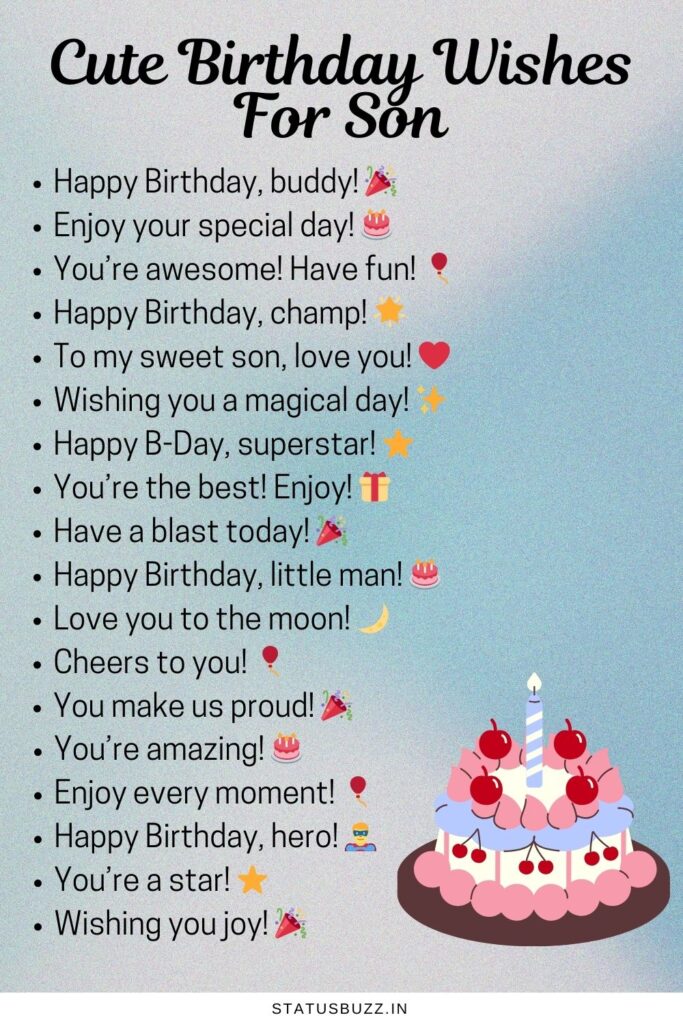 cute birthday wishes for son
