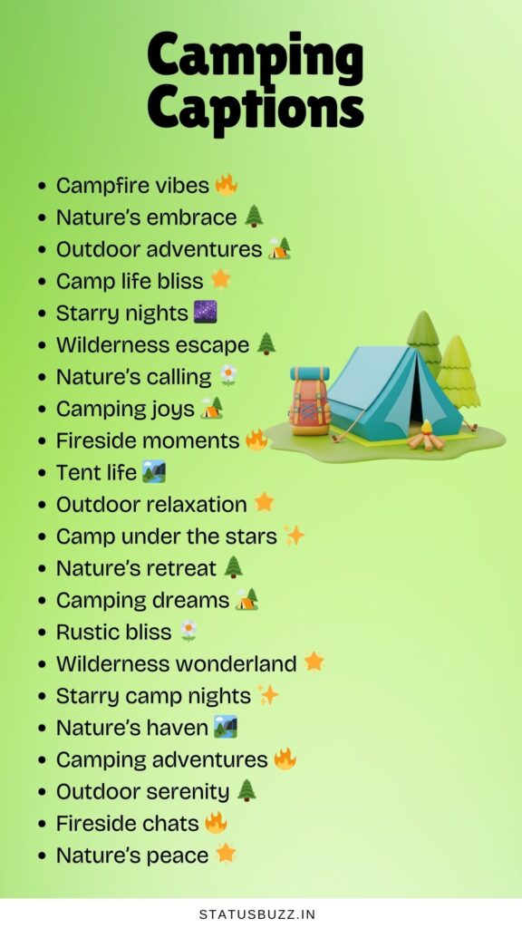 camping captions