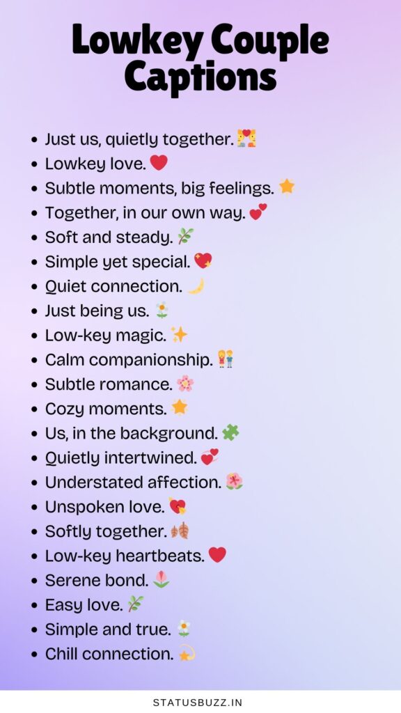 lowkey couple captions
