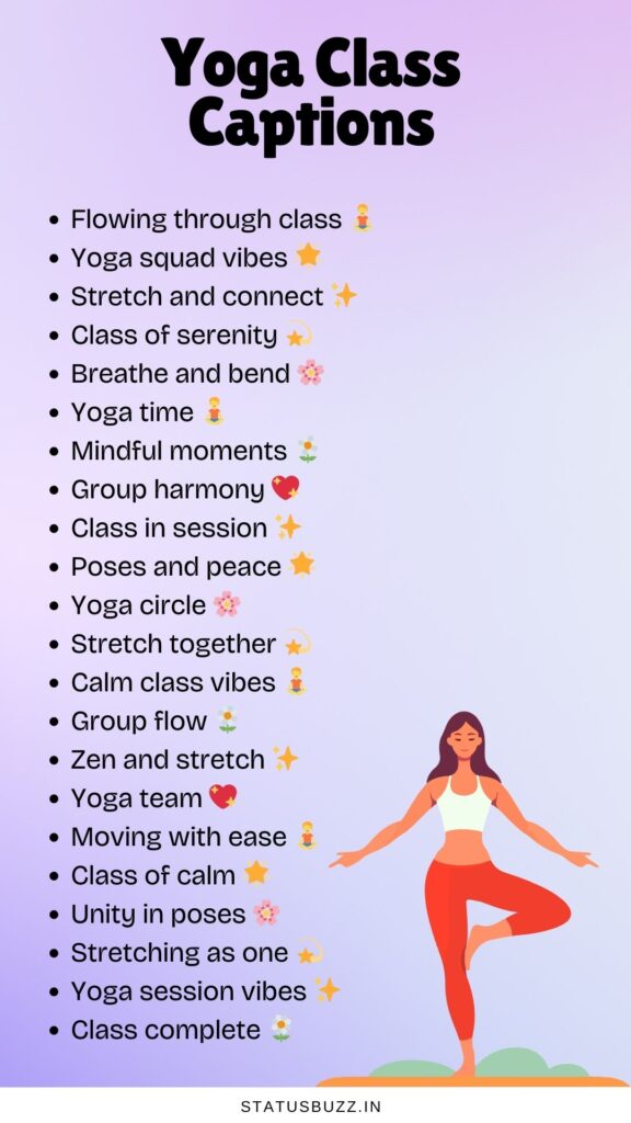 yoga class captions
