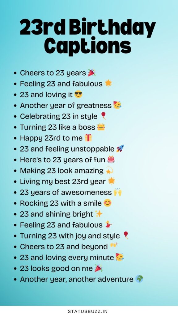 23rd birthday captions