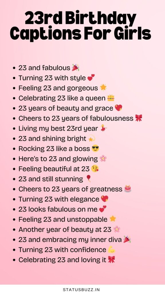 23rd birthday captions