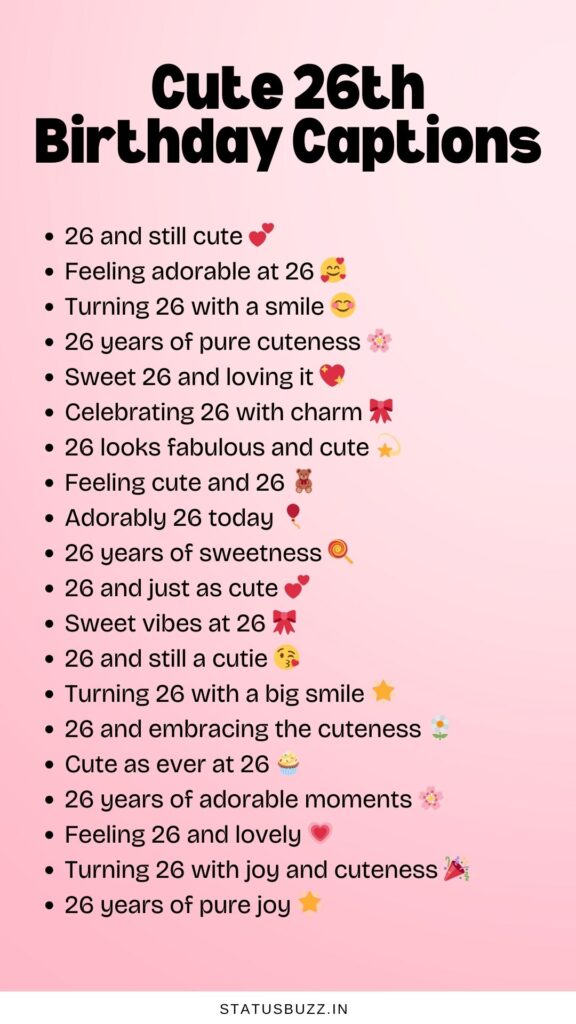 26th birthday captions