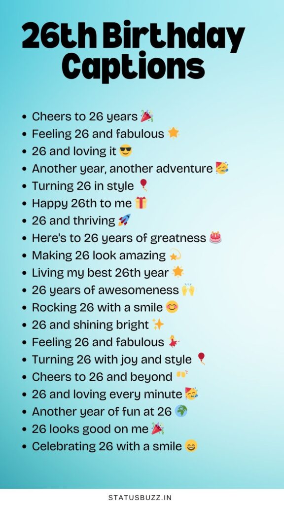 26th birthday captions