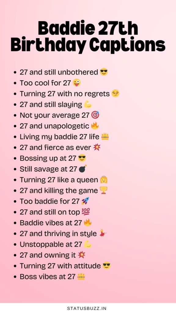 27th birthday captions
