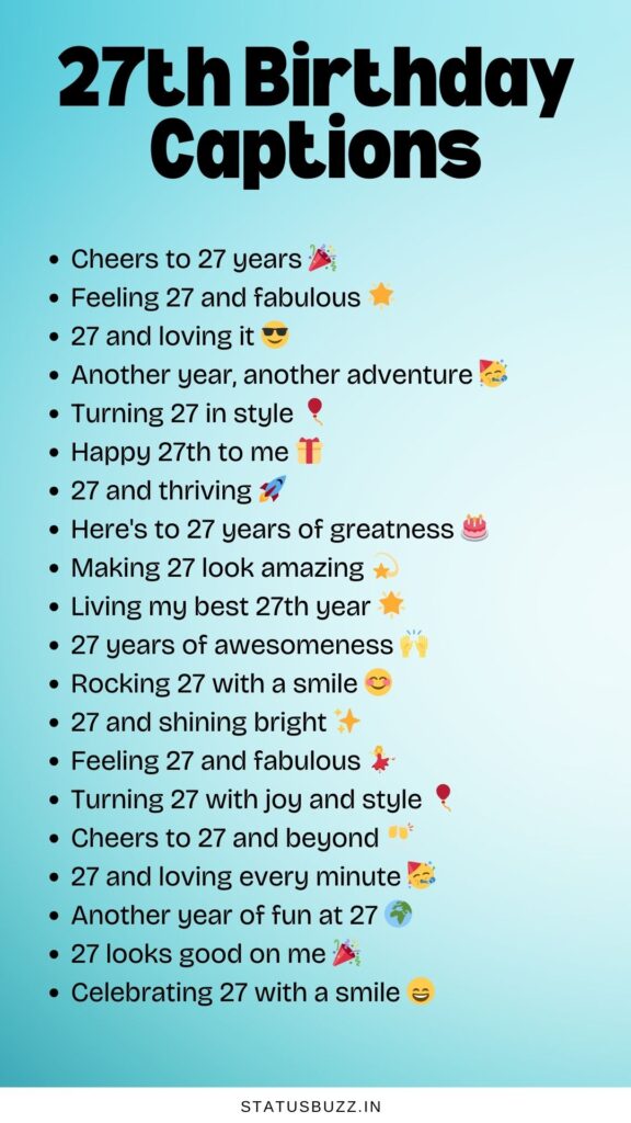 27th birthday captions