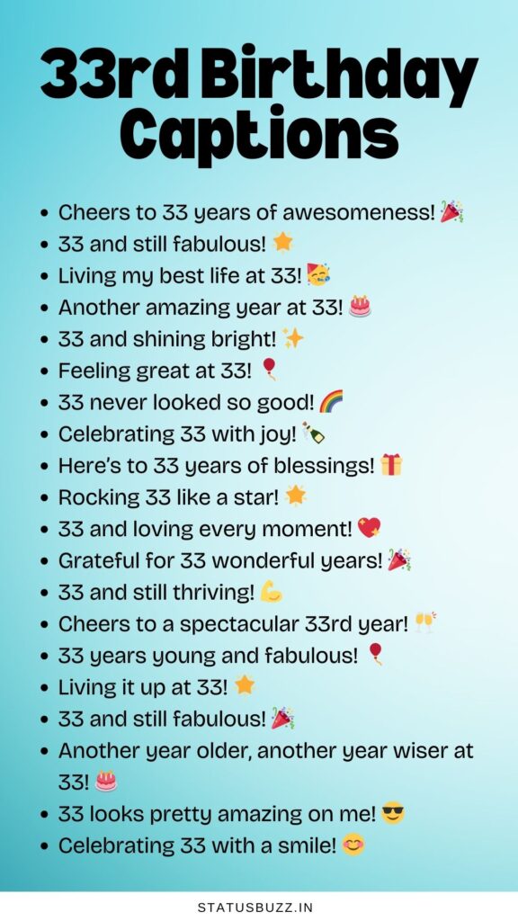 33rd birthday captions