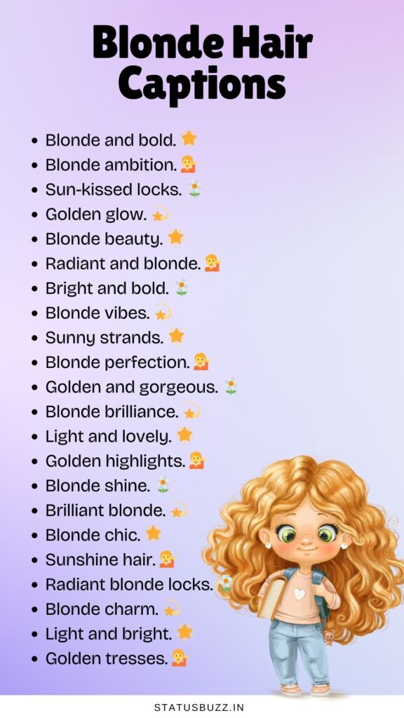 blonde hair captions