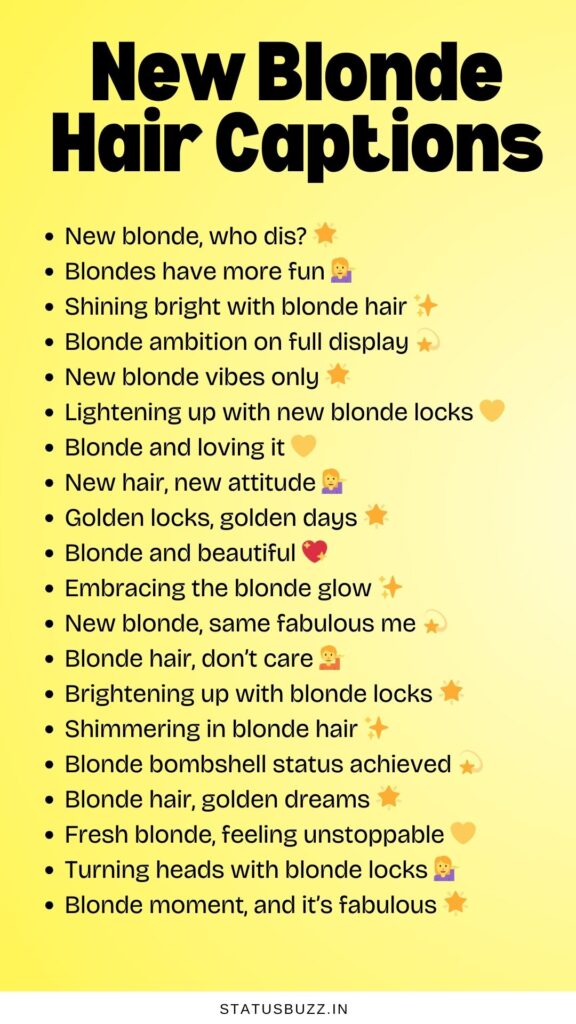 new blonde hair captions captions