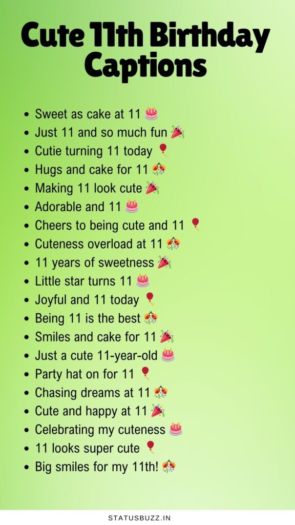 11th birthday captions