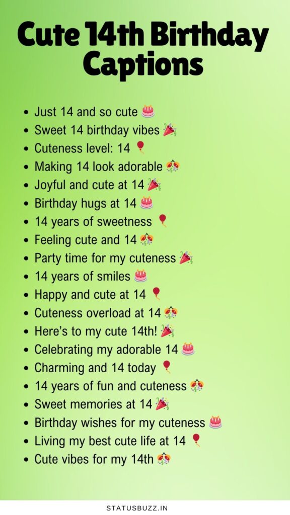 14th birthday captions