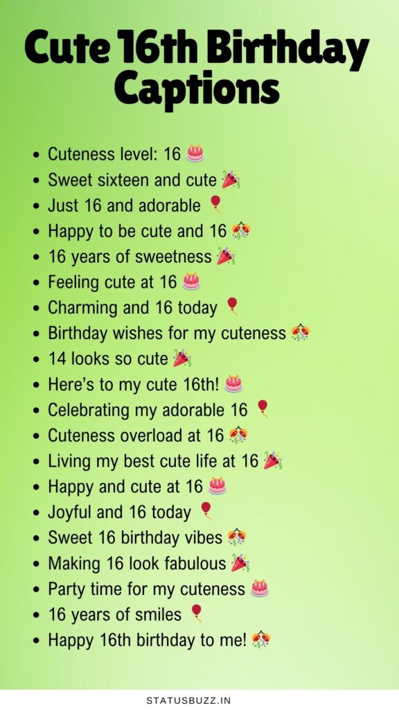 16th birthday captions