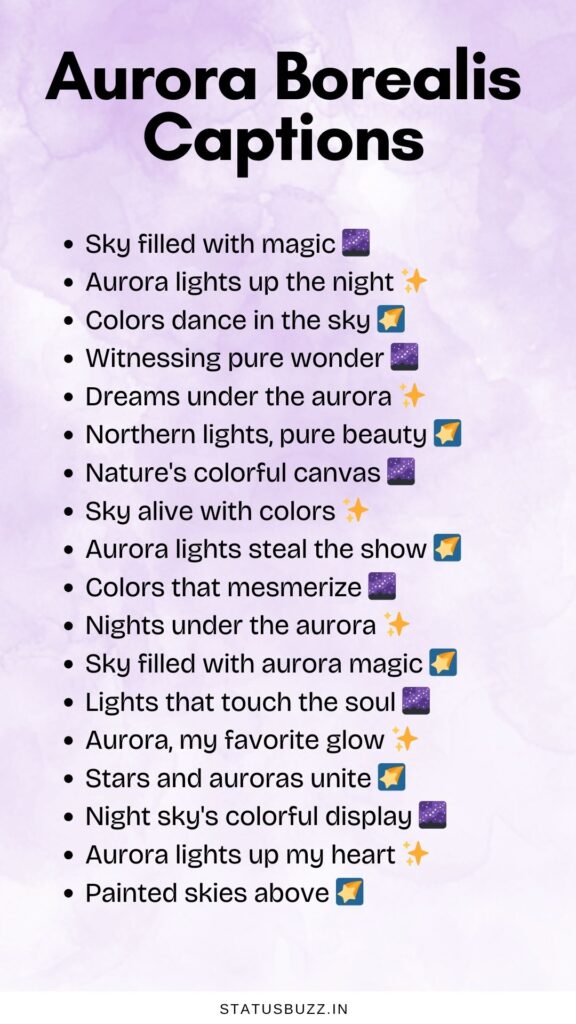 aurora borealis captions