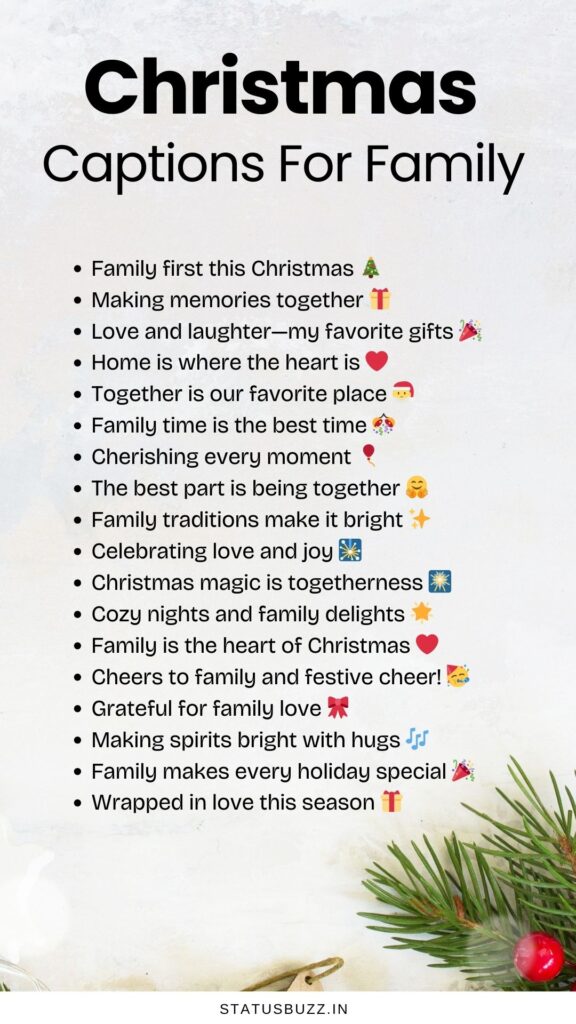 christmas captions for family