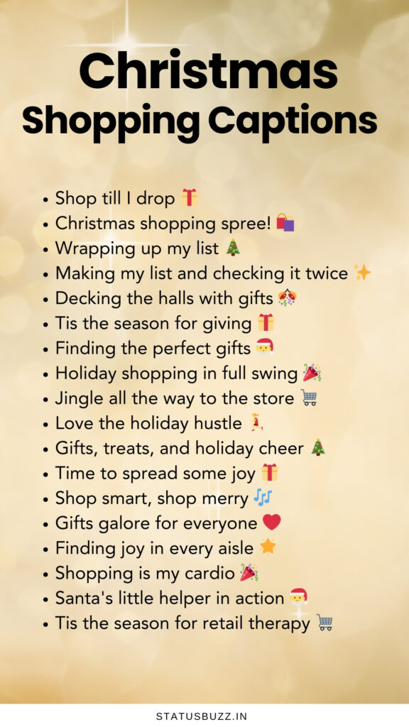 christmas shopping captions
