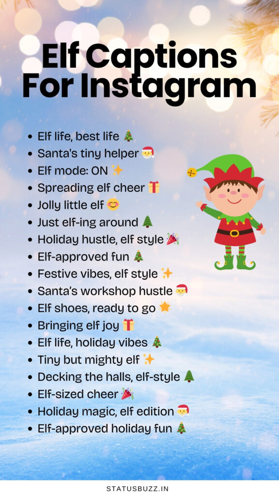 elf captions for instagram