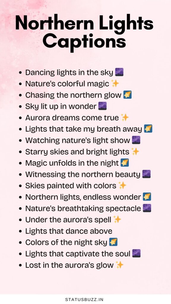 northern lights captions