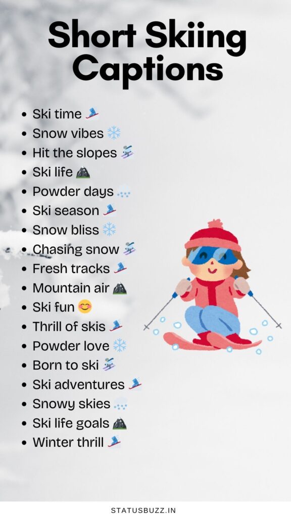 short skiing captions