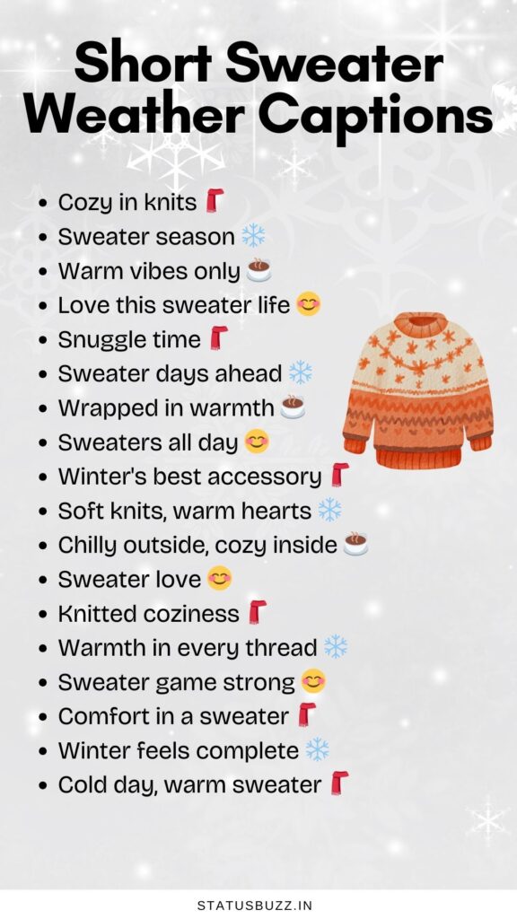 sweater weather captions