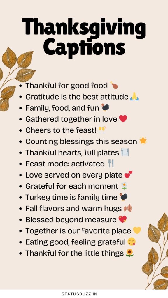 thanksgiving captions