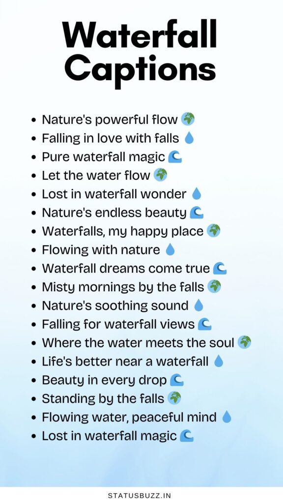 waterfall captions