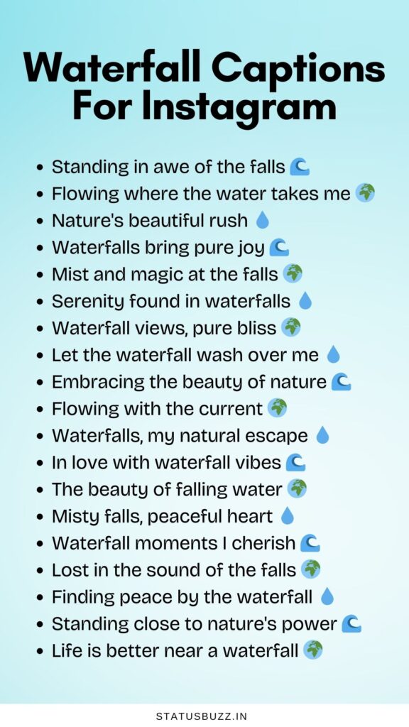 waterfall captions