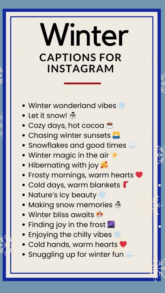winter captions