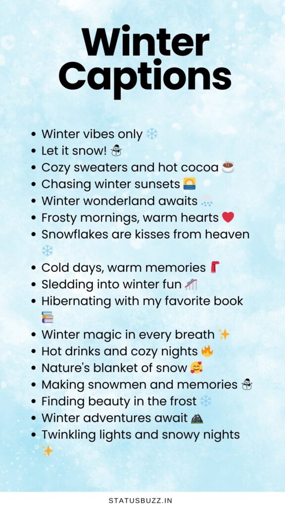 winter captions