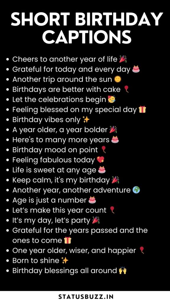 short birthday captions for instagram