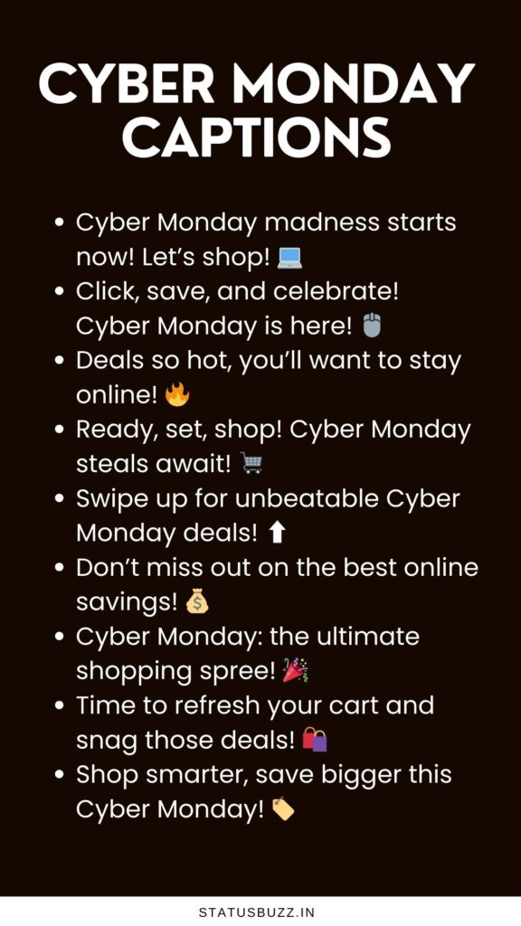 cyber monday captions