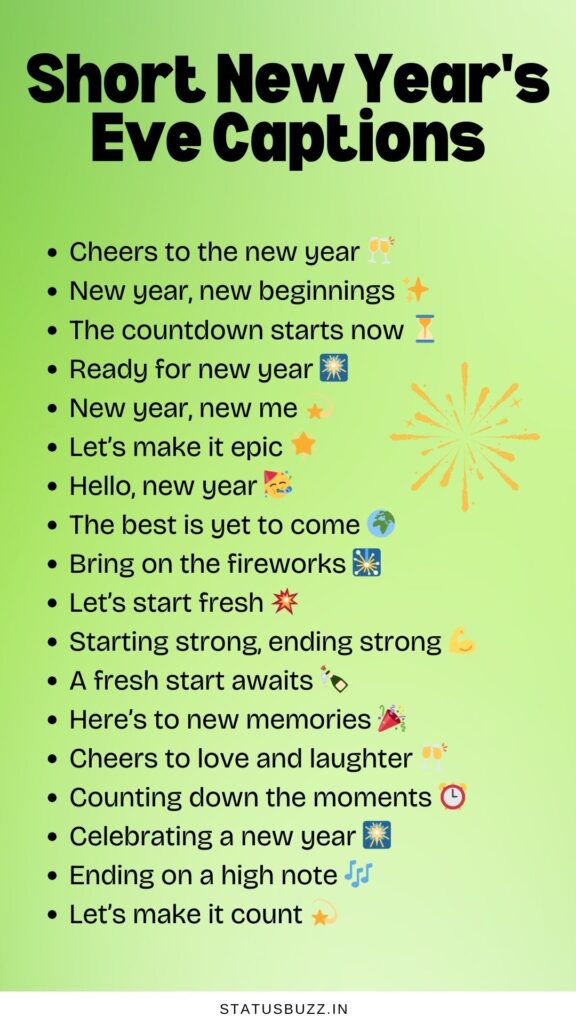 new years eve captions