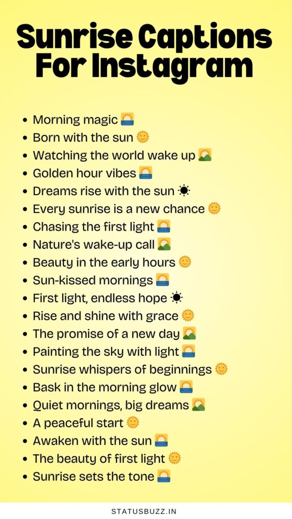 sunrise captions