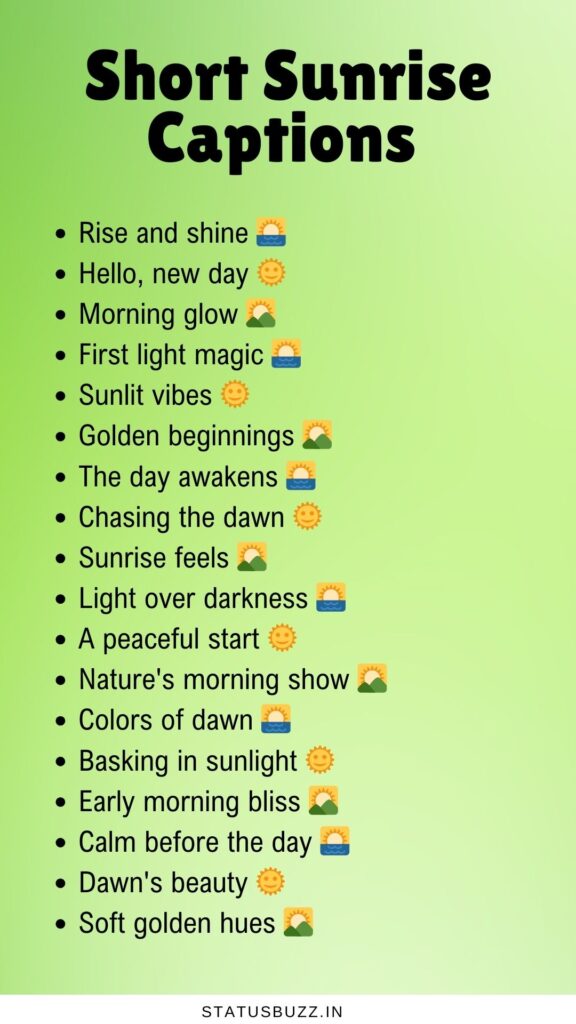 sunrise captions